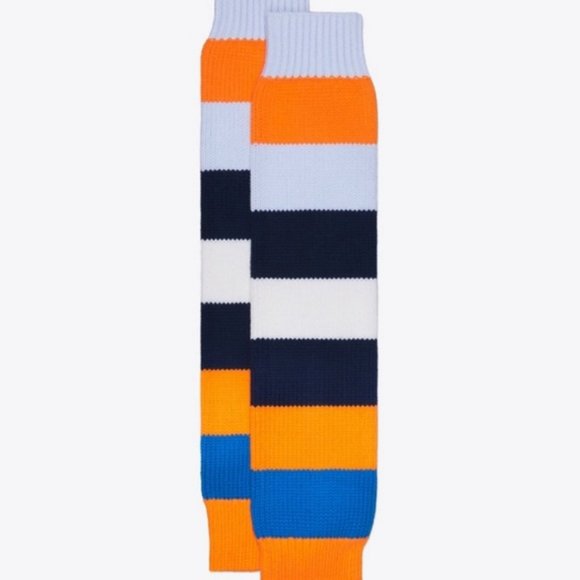 (Nwt) Striped Knit Merino Wool Leg Warmers - Picture 1 of 3